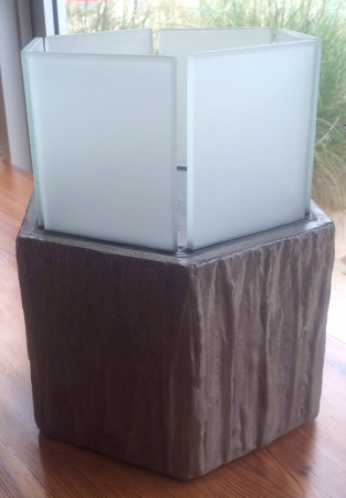 Hexagonal Basalt Candle Holder by artist Robert Fisher